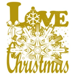 Amour Love Noël Flocon De Neige En Or