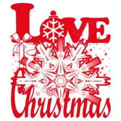 Amour Love Noël Flocon De Neige En Roug