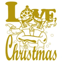 Amour Love Noël Traîneau Cheminée Dans