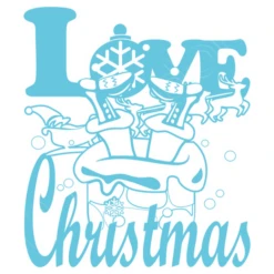 Amour Love Noël Traîneau Cheminée En Bl