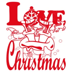 Amour Love Noël Traîneau Cheminée En Ro