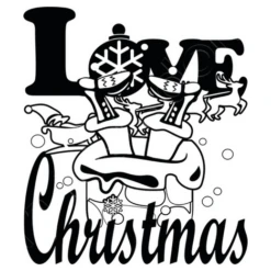 Amour Love Noël Traîneau Cheminée Sur F