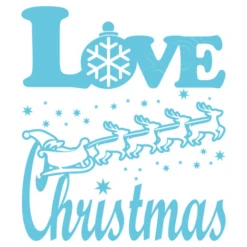 Amour Love Noël Traîneau En Bleu