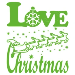 Amour Love Noël Traîneau En Vert