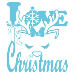 Amour Love Renne De Noël En Bleu