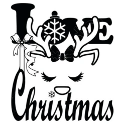 Amour Love Renne De Noël En Noir