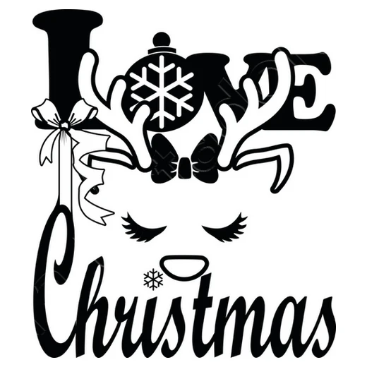 Amour Love Renne De Noël En Noir