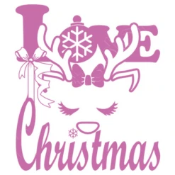 Amour Love Renne De Noël En Rose