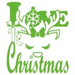 Amour Love Renne De Noël En Vert