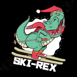 Cadeau De Noël Drôle Dino Ski Rex Ski