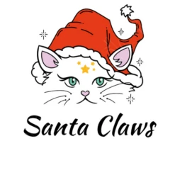Chat De Noël Blanc Griffes Du Père Noël