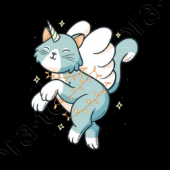 Chat Licorne Dans Les Lumières De Noël