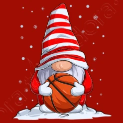 Gnome De Noël Avec Ballon De Basket