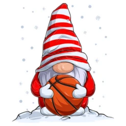 Gnome De Noël Avec Ballon De Basket