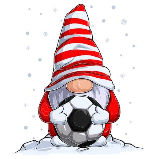 Gnome De Noël Avec Ballon De Foot