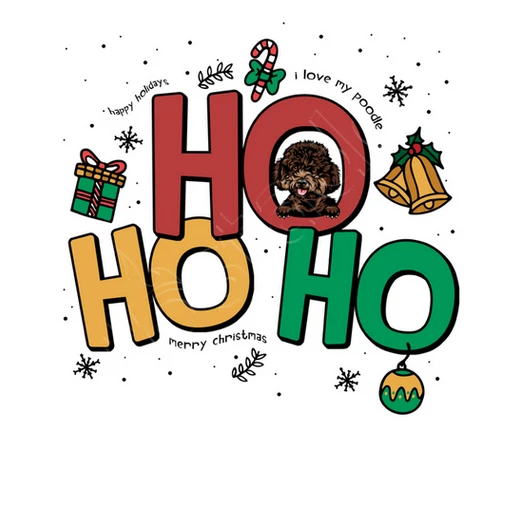 Ho Ho Ho Chien De Caniche De Noël Drôle – Image 7