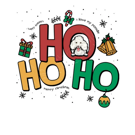 Ho Ho Ho Drôle Noël Caniche Blanc