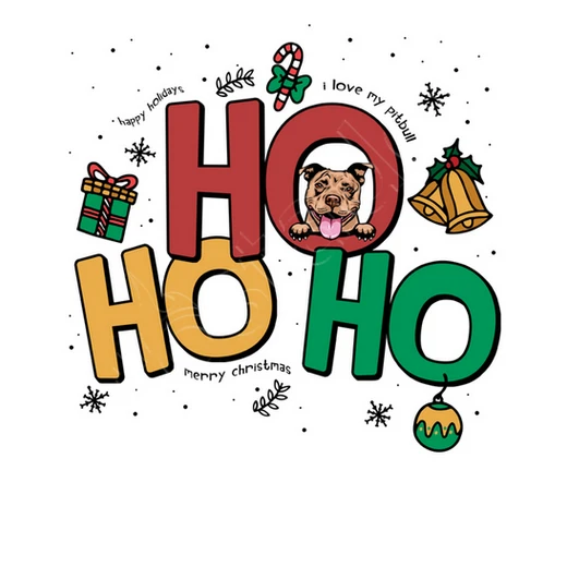Ho Ho Ho Drôle Noël Chien Pittbull – Image 19