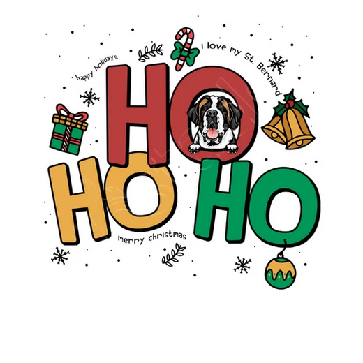 Ho Ho Ho Drôle Noël Saint Bernard Chien – Image 4