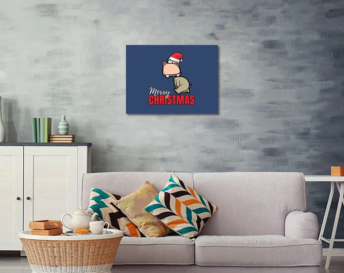 Joyeux Noël Hippo Dessin Animé Animal – Image 9