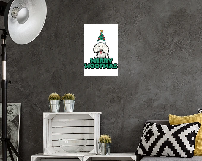 Joyeux Woofmas Drôle Caniche Chien Noël – Image 3