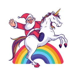 Le Père Noël Monte Un Cadeau De Noël Li