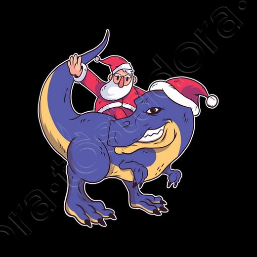 Père Noël équitation Dino Rex Cadeau De