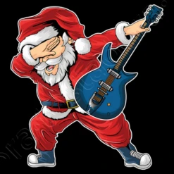 Père Noël Guitariste Guitare Santa