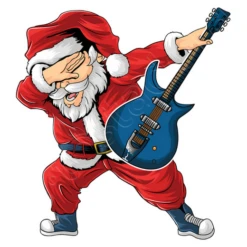 Père Noël Guitariste Guitare Santa