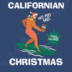 Père Noël Surfeur De Noël Californien