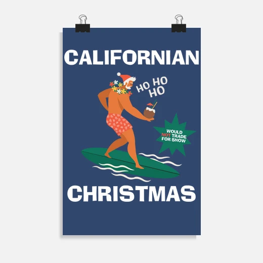 Père Noël Surfeur De Noël Californien – Image 14