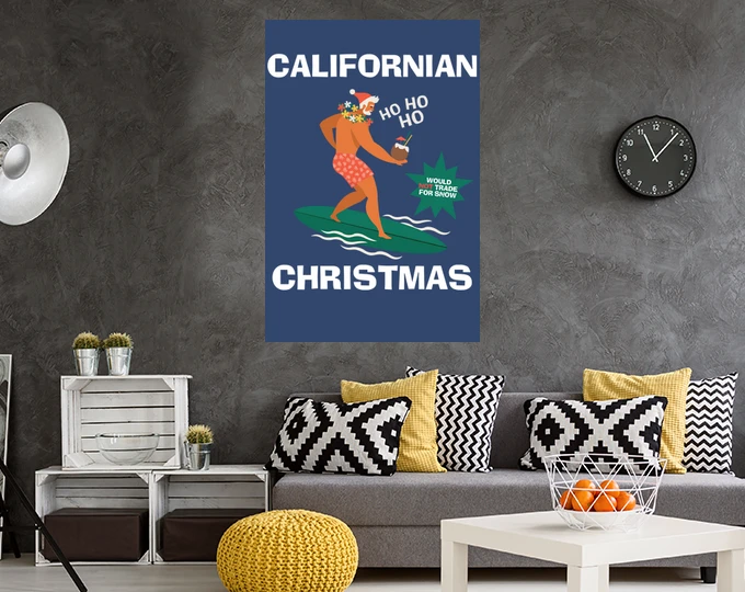 Père Noël Surfeur De Noël Californien – Image 15