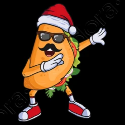 Taco De Noël Tamponnant Bonnet De Noel