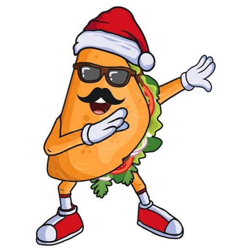 Taco De Noël Tamponnant Bonnet De Noel